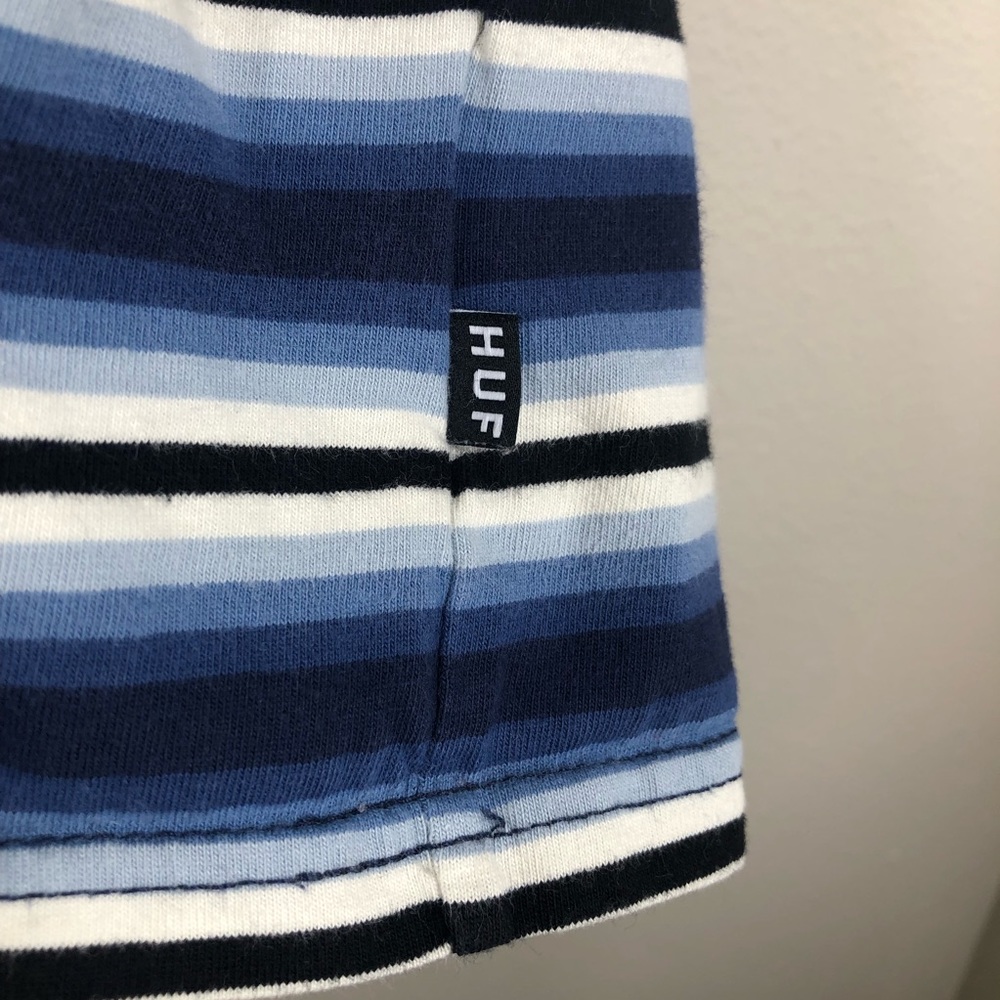 HUF Worldwide Striped Short Sleeve T-Shirt Medium - Picture 3 of 7